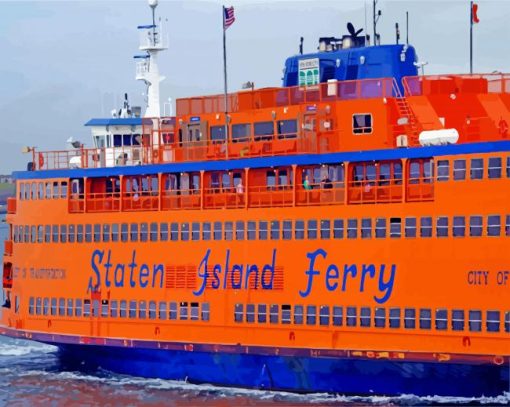 New York Staten Island Ferry Hoboken paint by numbers