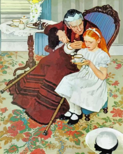 Norman Rockwell The Handkerchief paint by numbers