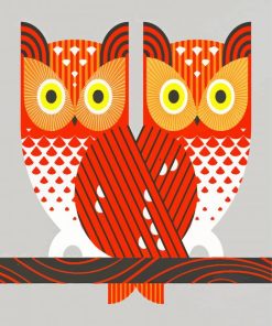 Orange Owls paint by numbers