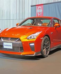 Bright Orange Gtr Car paint by numbers