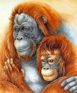 Orangutan Couple paint by numbers