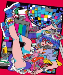 Pop Art Party Girl paint by numbers