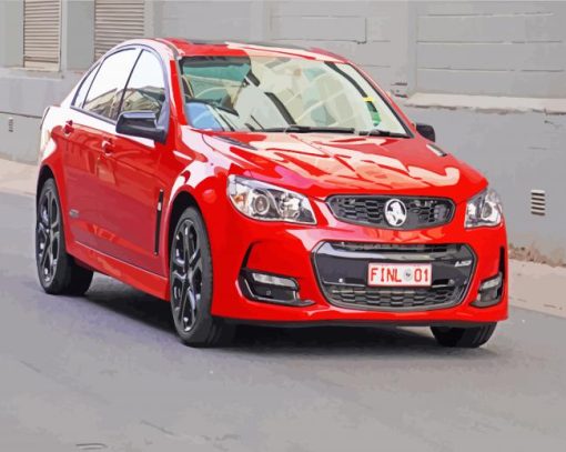Red Holden Car paint by numbers