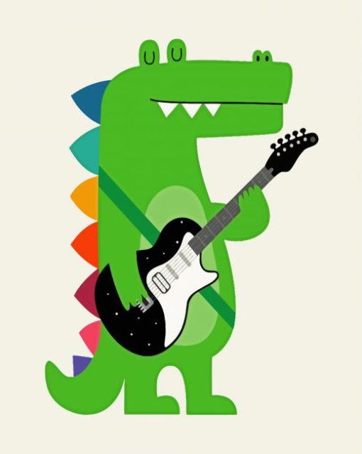 Rock Star Dinosaur paint by numbers