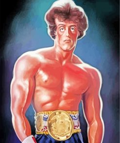 Rocky Balboa Caricature paint by number