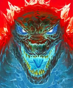 Scary Godzilla paint by numbers