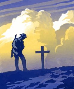 Soldier Infront Of A Grave paint by numbers