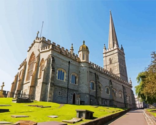 St Columb Cathedral Derry paint by numbers