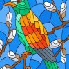 Stained Glass Bird paint by numbers
