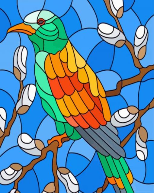Stained Glass Bird paint by numbers