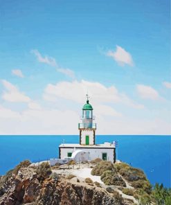 The Lighthouse At Aktrotiti Santorini paint by numbers
