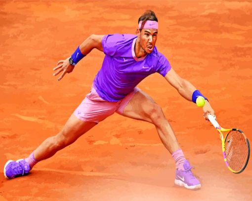 The Professional Tennis Player Rafael Nadal paint by numbers
