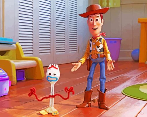 The Toy Story Forky paint by numbers