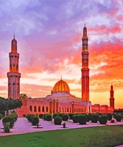 The Vast Sultan Qaboos Grand Mosque In Oman paint by numbers