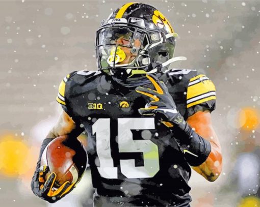 Tyler Goodson Iowa Hawkeyes Football paint by numbers