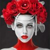 Vampire Lady With Headdress paint by numbers