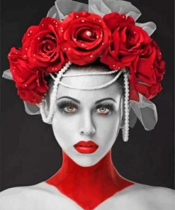 Vampire Lady With Headdress paint by numbers