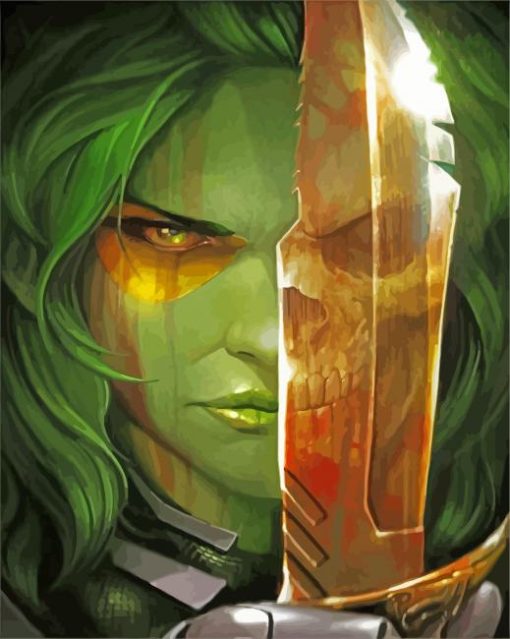Warrior Gamora paint by numbers