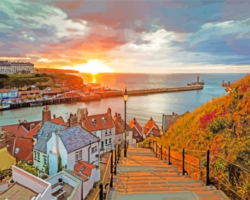 Whitby Harbour paint by numbers