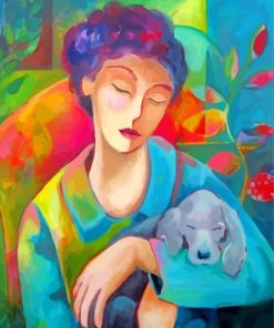Woman And Dog paint by numbers
