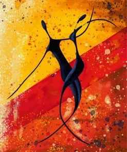 Abstract African Dancers paint by number