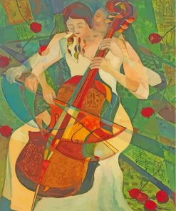 Abstract Cello Player paint by numbers