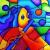 Abstract Flute Player paint by number