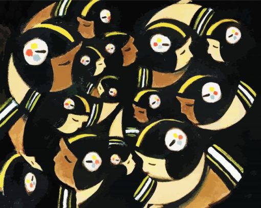 Abstract Steelers paint by number