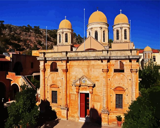 Agia Triada Tzagaroli Monastery Crete paint by numbers