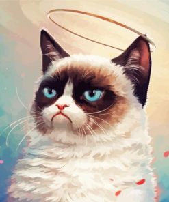 Angel Grumpy Cat paint by number
