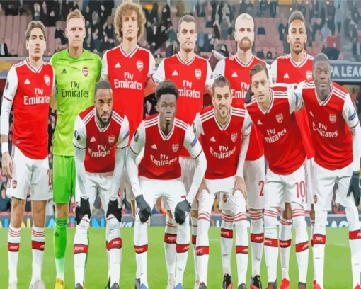 Arsenal Players paint by numbers