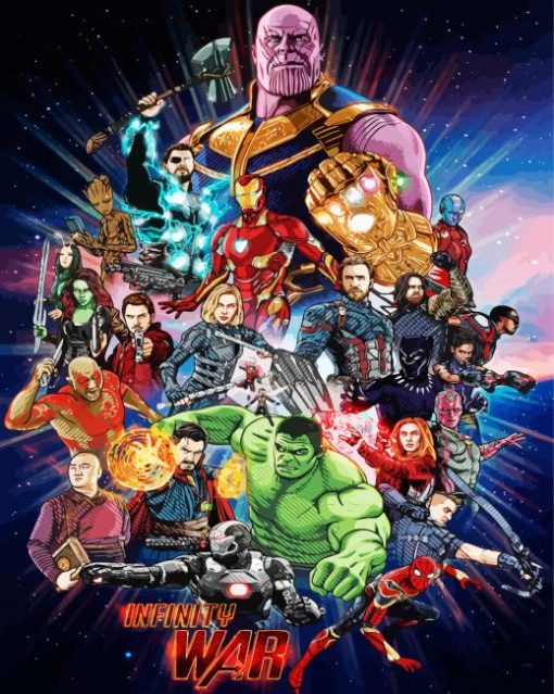 Avengers Infinity War Endgame paint by numbers