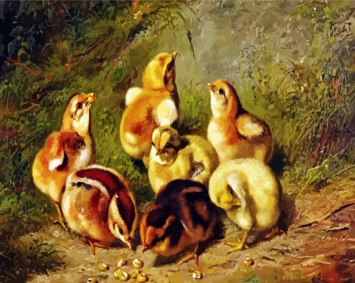 Baby Chicks paint by numbers