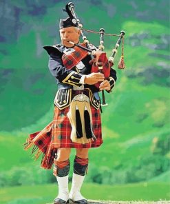 Bagpiper Playein Bagpipes In The Highlands paint by number