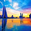 Bahrain Skyline Reflection paint by number