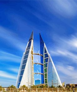 Bahrain World Trade Center paint by number