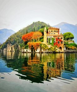Balbianello Villa Water Reflection paint by number