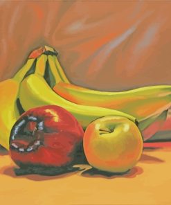 Bananas And Apple Still Life paint by numbers
