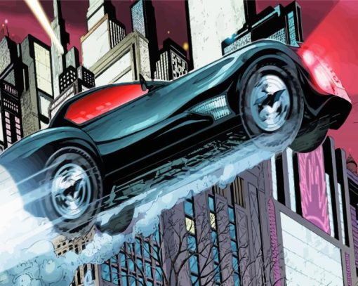Batman Car Batmobile paint by number