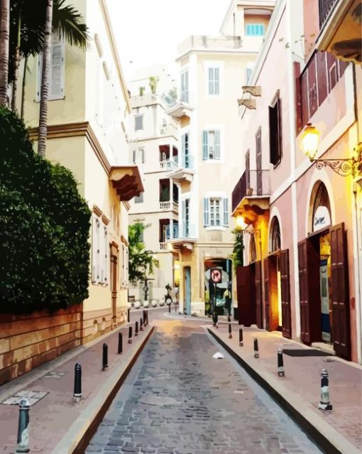 Beautiful Streets In Beirut Lebanon paint by number