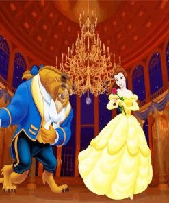 Beauty And Beast In Ballroom paint by number