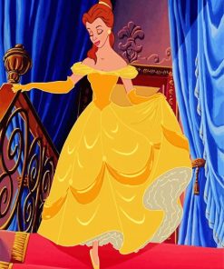 Beauty Wearing A Yellow Ball Gown paint by numbers