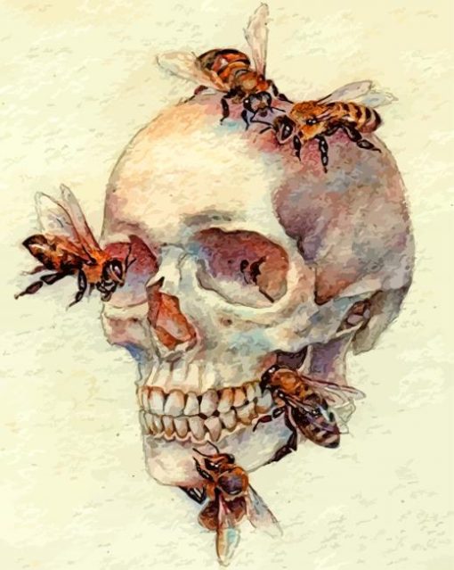 Bees In A Head Bones paint by number