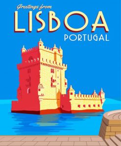 Belem Tower Poster Portugal paint by numbers