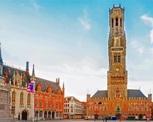 Belfry Of Bruges Brugge paint by numbers