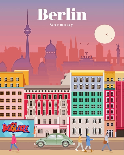Berlin Germany Poster paint by numbers