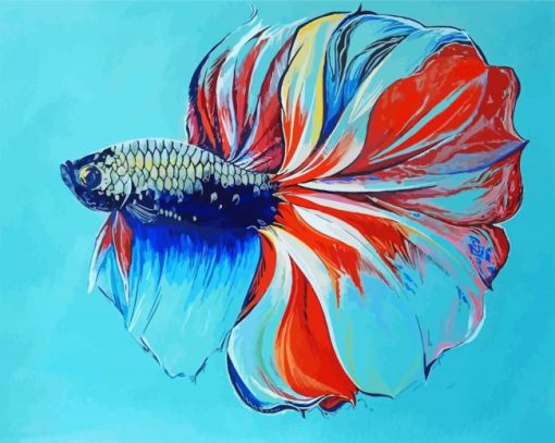 Betta Siamese Fish paint by numbers