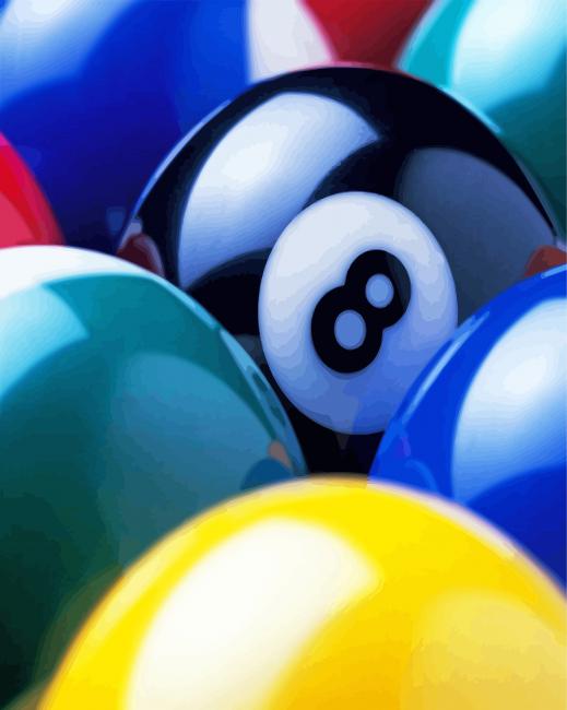 Billiard 8 Ball paint by number