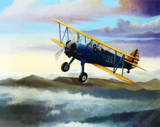 Biplane Art paint by number