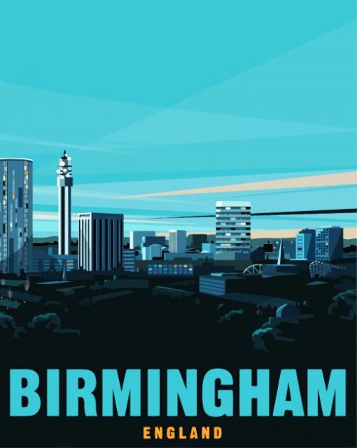 Birmingham England Poster paint by number